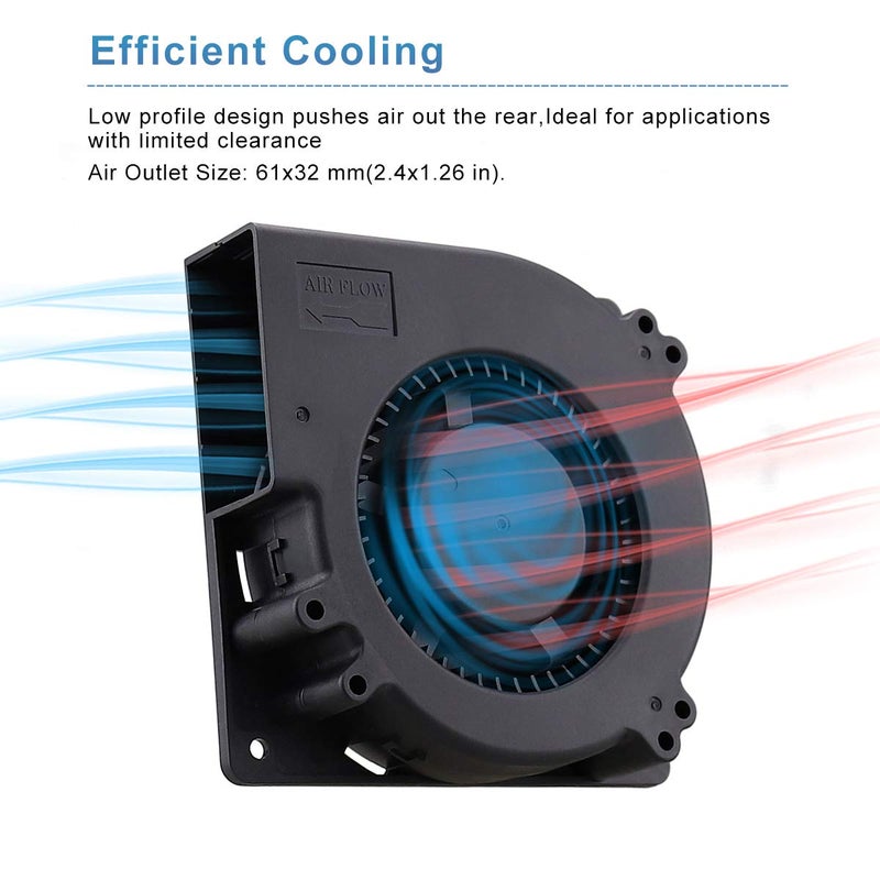 GDSTIME 120mm PWM 4 Pin 12V Dual Ball Bearing DC Brushless Blower Cooling Fan (4.72x4.72x1.26 inch), for Car Seat Amplifier Inflatables Inverter Ventilation - Image 3
